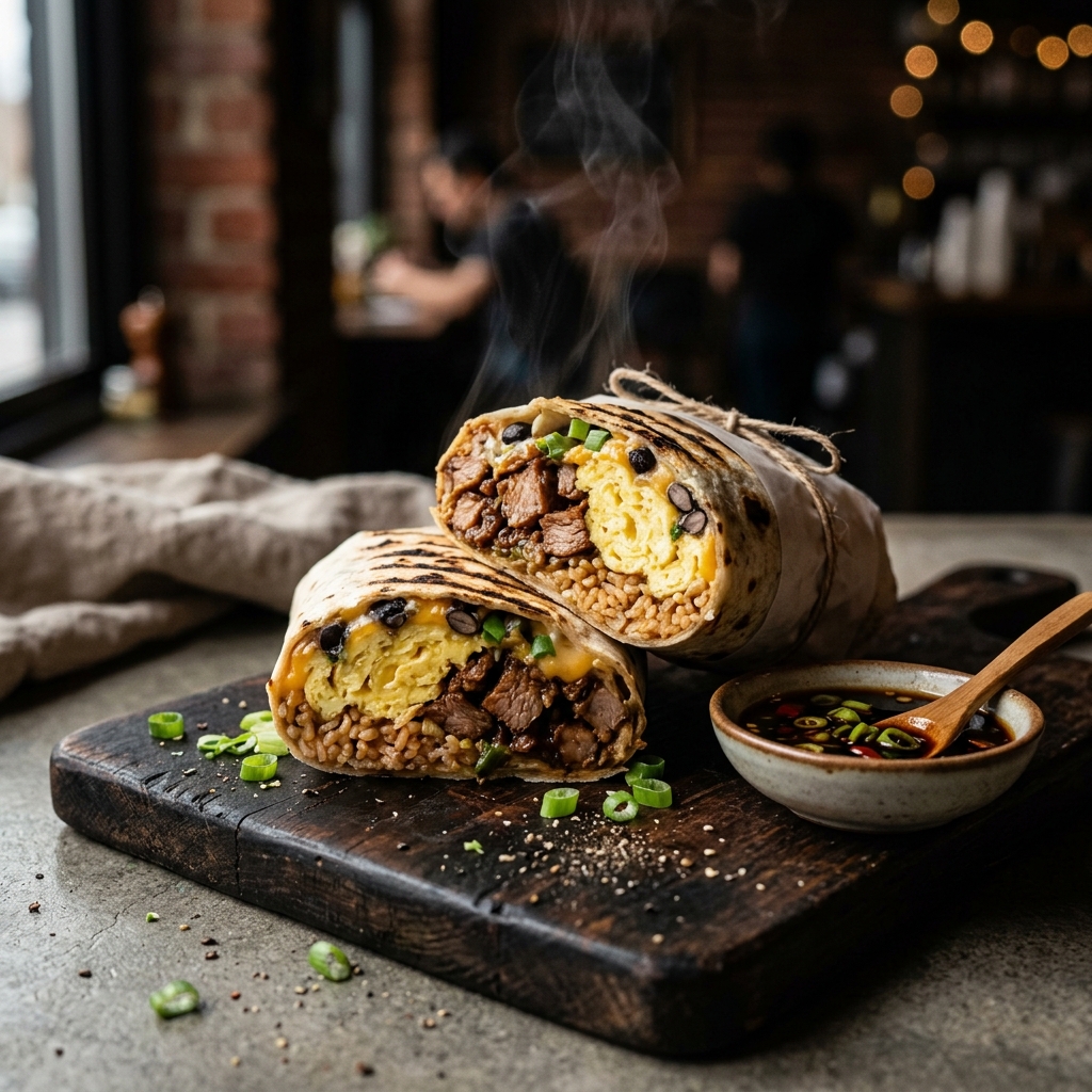Adobo Omelet Burrito