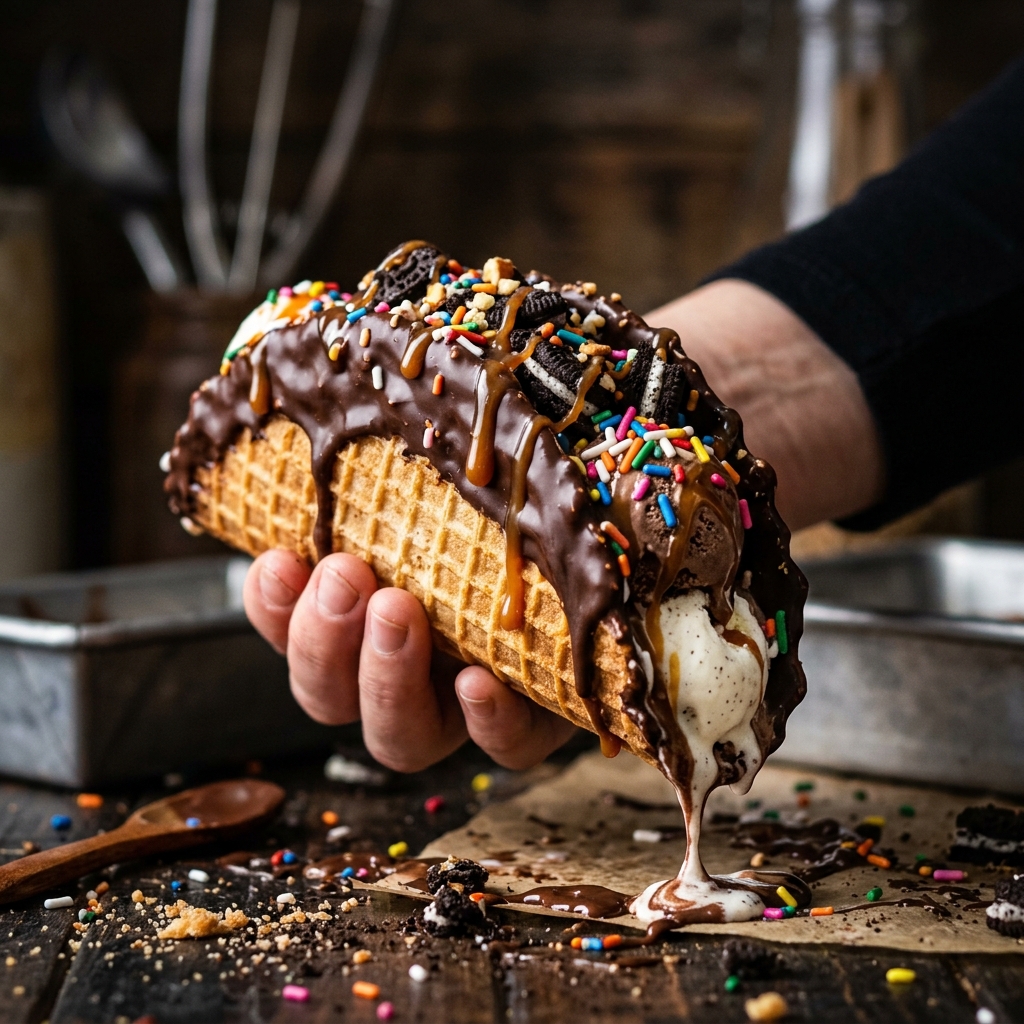 Fresh Made Choco Tacos Dessert